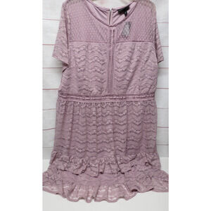 Lane Bryant Size 24 2x Dusty Pink Mauve Lace Dress w/Tag FLAW Romantic